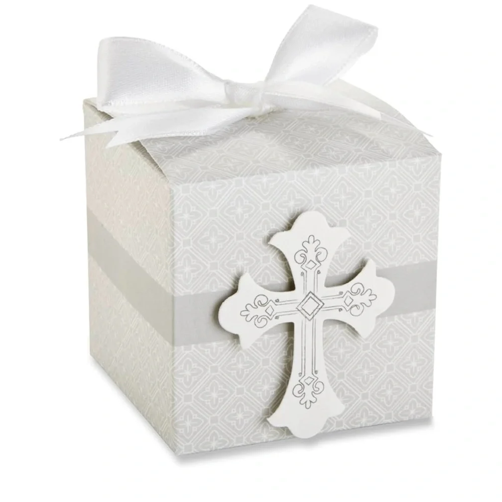 KATE ASPEN religious cross designed Favor Boxes 24 ct size 2 1/8” per side NWT
